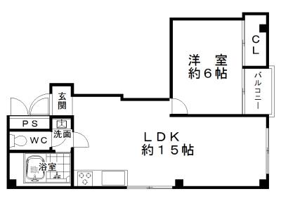 カーサ大町(2DK/3階)の間取り写真