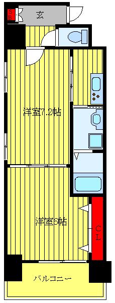 ステラ北進(2K/8階)の間取り写真