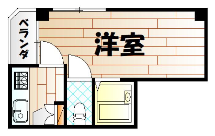 ビレ2号棟(1K/5階)の間取り写真