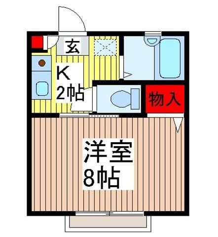 グランシード(1K/2階)の間取り写真