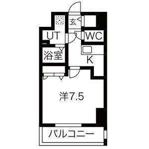 エスリード大須デュオ(1K/2階)の間取り写真