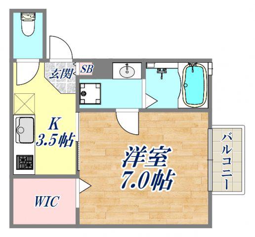 スターアイランド(1K/1階)の間取り写真