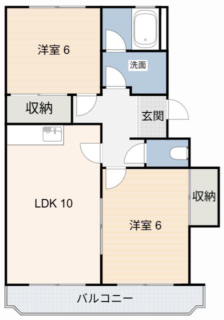 ASOBI PALACE矢作橋(2LDK/3階)の間取り写真