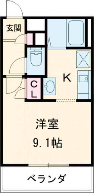 ルミエール清水山(1K/1階)の間取り写真