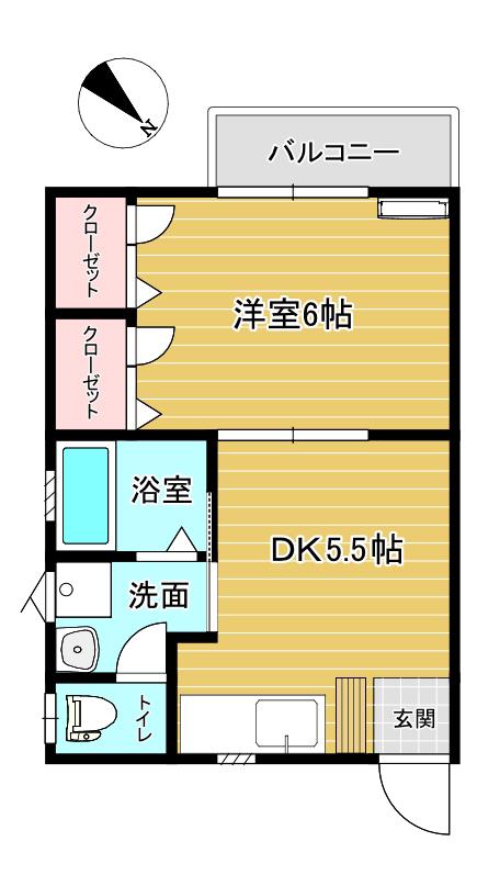 つくばエクスプレス 南流山駅 徒歩3分 2階建 築29年(1DK/2階)の間取り写真