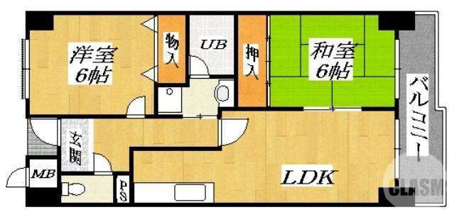 コートグレース(2LDK/3階)の間取り写真