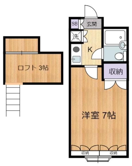 メイプルハウス(1K/3階)の間取り写真
