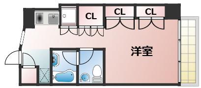 アバンティ深江S(1K/1階)の間取り写真