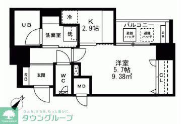 SUNRISE上池袋(1K/2階)の間取り写真