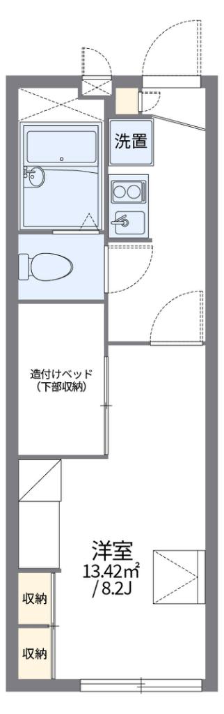 レオパレスマ シャンテ(1K/1階)の間取り写真