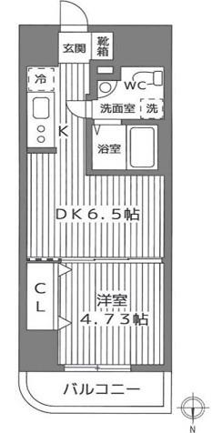 サンレムート江坂1ST(1DK/6階)の間取り写真