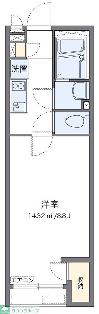 ミランダイーゼル(1K/2階)の間取り写真