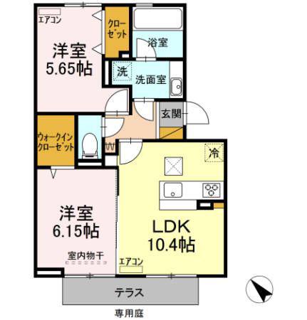 AMR15(2LDK/1階)の間取り写真