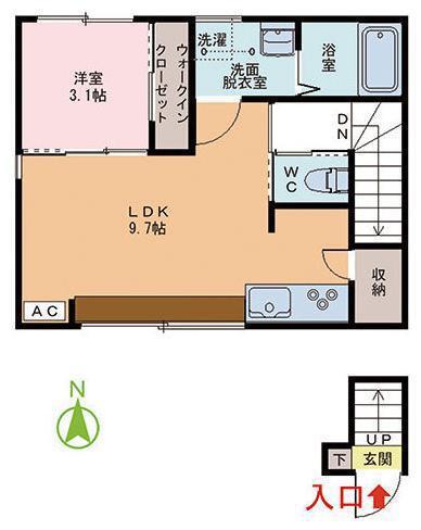 RITZ.II(1LDK/2階)の間取り写真