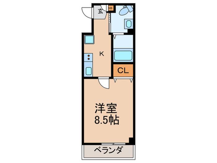 ルーミネス芦谷(1K/2階)の間取り写真