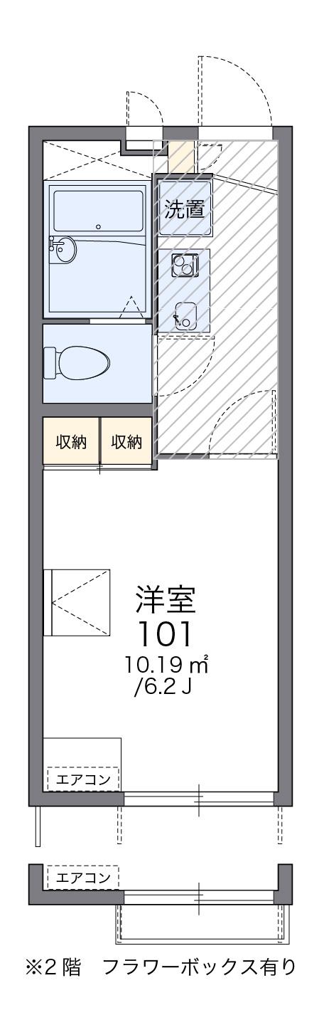 レオパレスWINDSIII(1K/2階)の間取り写真