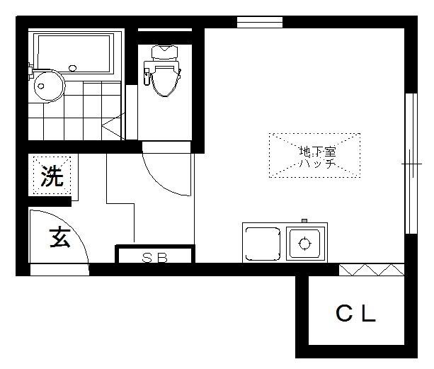 パサージュ柿の木坂(ワンルーム/1階)の間取り写真