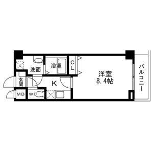 オーク南茨木(1K/1階)の間取り写真