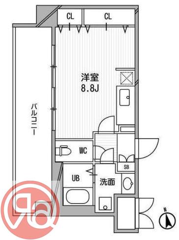 CASSIA福島駅前(ワンルーム/8階)の間取り写真