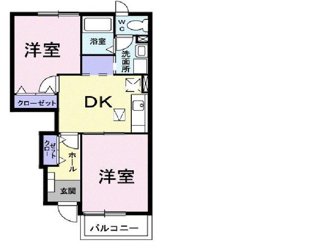 エスペランスWATANABE(2DK/1階)の間取り写真