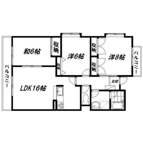 レリブ富塚(3LDK/5階)の間取り写真