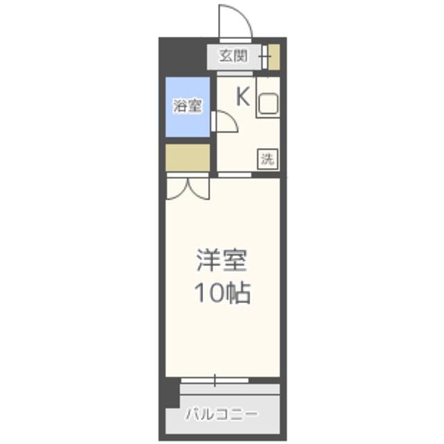 ロマネスク西新(ワンルーム/5階)の間取り写真