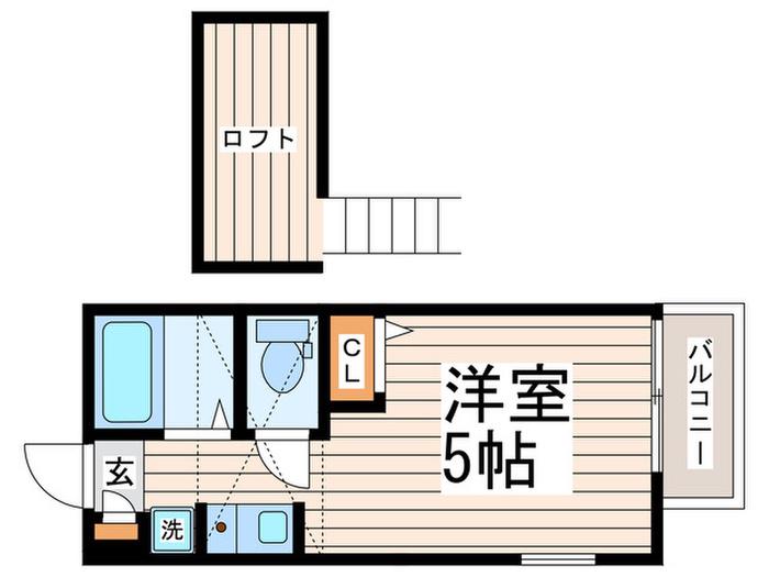 北町グリーン・フォレスト(ワンルーム/2階)の間取り写真