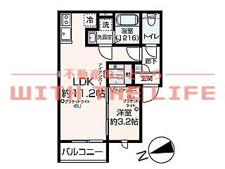 PENTAS久留米(1LDK/3階)の間取り写真