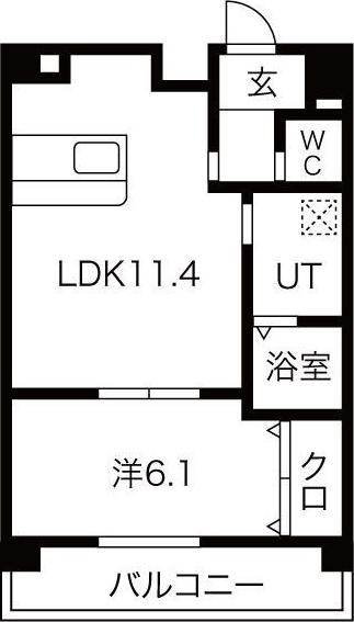 コモンズ城並(1LDK/5階)の間取り写真