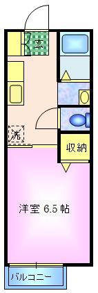 ラフィーネ弐番館(1K/1階)の間取り写真