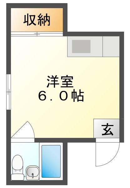 旭コーポ(ワンルーム/2階)の間取り写真