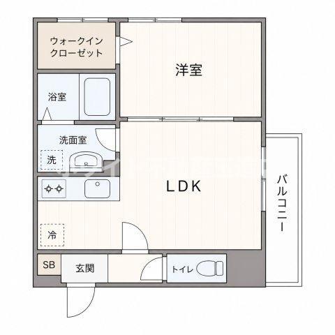 アリビラ鶴橋(1LDK/1階)の間取り写真