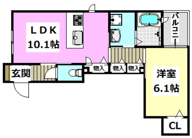 MA PERLE(1LDK/1階)の間取り写真