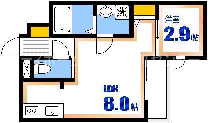 月光南観音 四番館(1LDK/1階)の間取り写真
