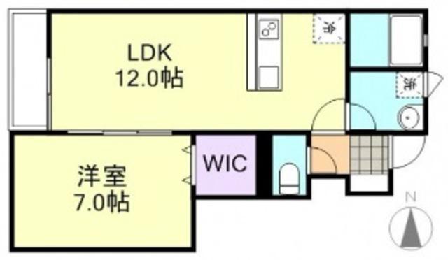 エクセレンス A棟(1LDK/1階)の間取り写真