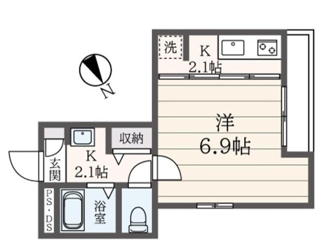 メゾン西早稲田(1K/1階)の間取り写真