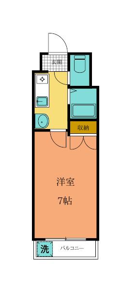ビブレ江南(1K/2階)の間取り写真