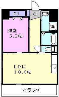 塔世西裏MSビル(1LDK/5階)の間取り写真