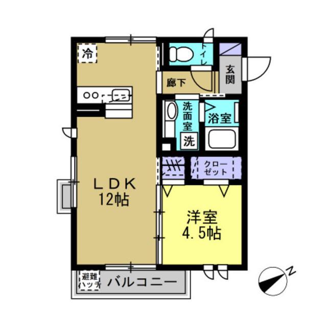 ＪＲ南武線 向河原駅 徒歩7分 3階建 築13年(1LDK/2階)の間取り写真
