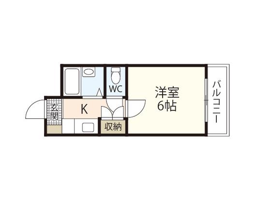 ALSOLE相田(1K/1階)の間取り写真