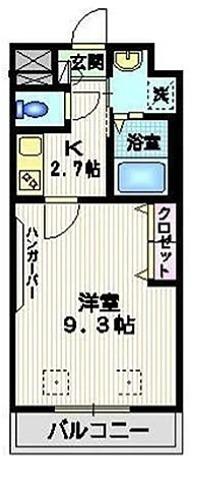 コンフォート(1K/3階)の間取り写真