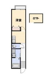 LIKES矢作町(1K/2階)の間取り写真