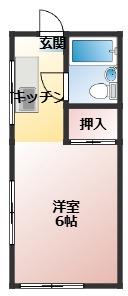 コーポアルファ(1K/1階)の間取り写真