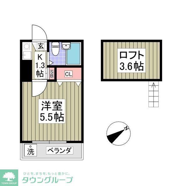 ヴェルジュ五香(1K/2階)の間取り写真