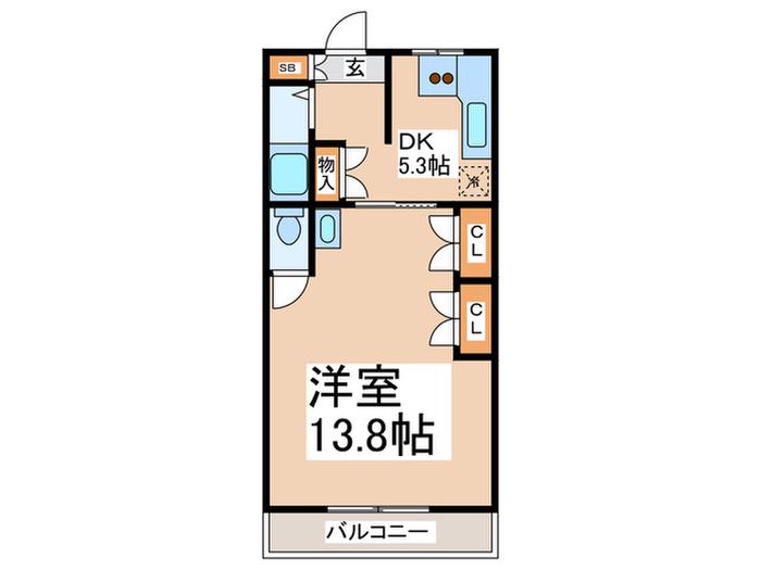 メゾン半田(1DK/4階)の間取り写真