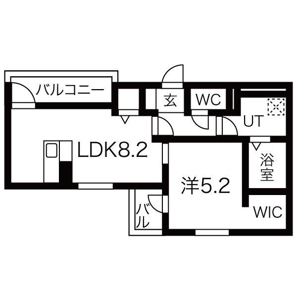 G FLAT 太閤(1LDK/1階)の間取り写真