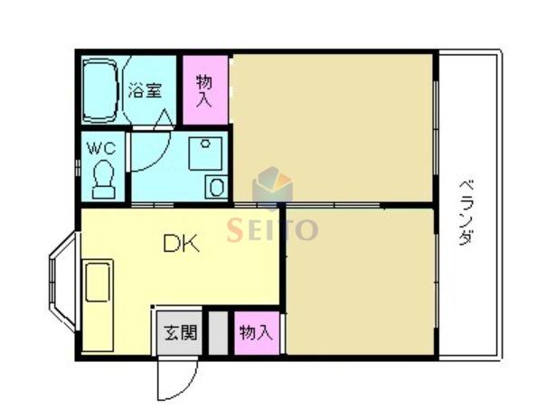 ハイツ豊中(2K/2階)の間取り写真
