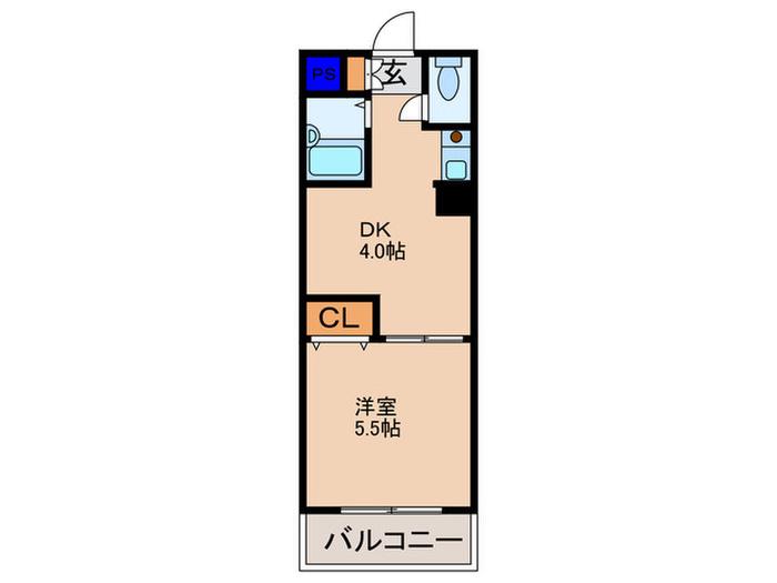 FARNACE(1DK/2階)の間取り写真