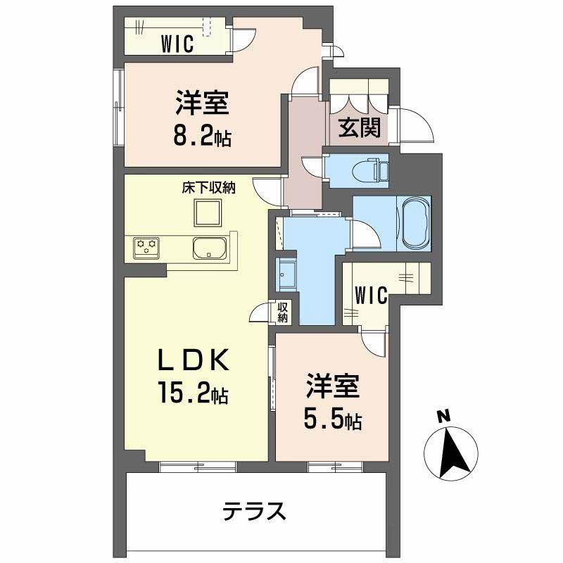 シャーメゾン深翠の社(2LDK/1階)の間取り写真