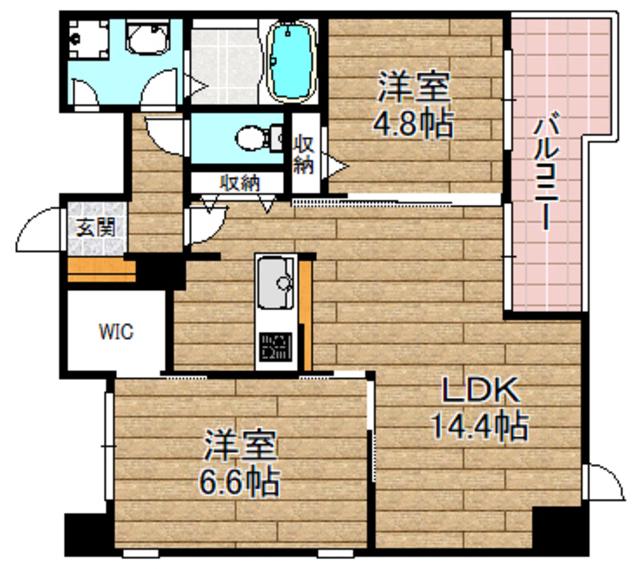 アーバネックス高槻芥川(2LDK/4階)の間取り写真